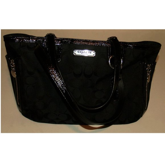 COACH A1394-23766E Black Signature Jacquard Medium Shoulder Bag - Picture 4 of 11